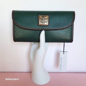 DOONEY & BOURKE Saffiano Leather Continental Clutch Wallet- Ivy color ⭐